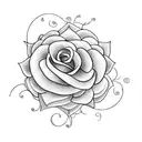 Flower with initials tattoo design idea