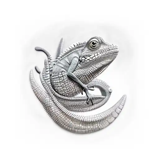 chameleon  tattoo design idea