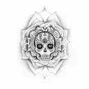 la catrina mandala tattoo design idea