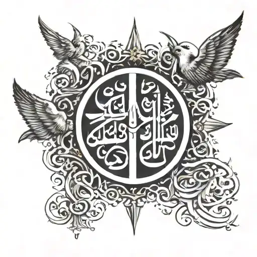 arabic sentence Peace be upon you, O Abu Abdullah, and upon the souls that descended upon your annihilation. May God’s peace be upon you from me forever as long as I remain. And the night and tattoo design idea