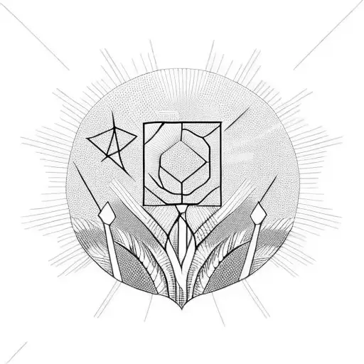 Sunset over a field of wheat tattoo design idea