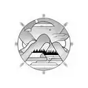 Sunset over a field of wheat tattoo design idea