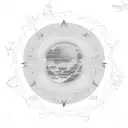 Sunset over a field of wheat tattoo design idea