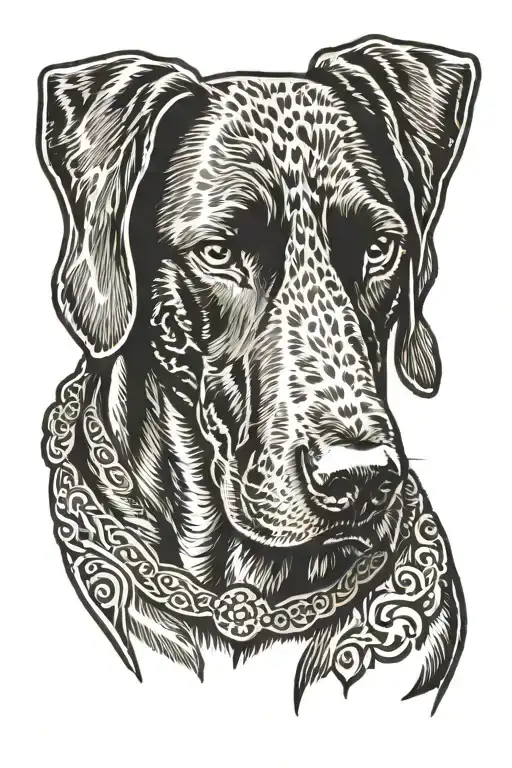 German shorthaired pointer  tattoo design idea