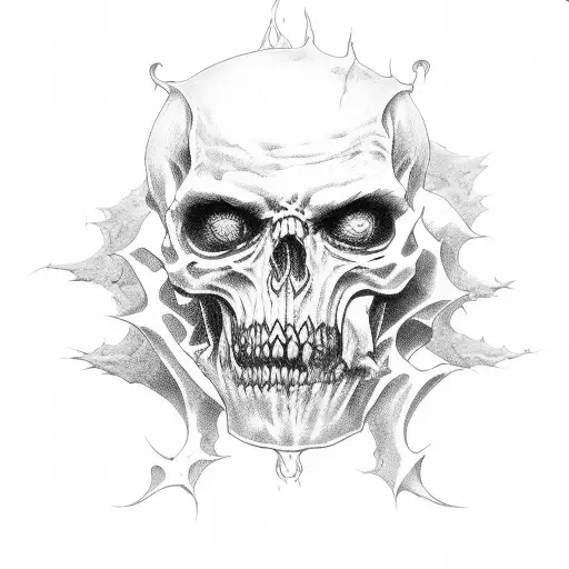 dark evil necromancy  tattoo design idea