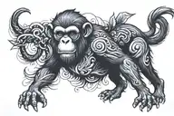 monkey or ape tattoo design idea