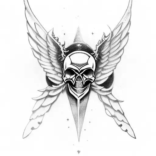 skull Sebastian Bodhi dagger stars owl sleeve wings tattoo design idea