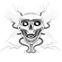 scary and vile spider, snakes, blood, death, no skull tattoo design idea