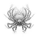 scary and vile spider, snakes, blood, death, no skull tattoo design idea