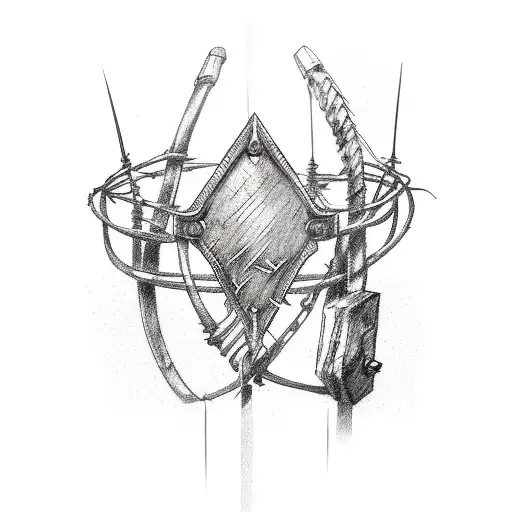 Sketch "Barbed Wire Around Arm" Tattoo Idea BlackInk AI