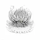 sea shell mixed with withering chrysanthemum tattoo design idea