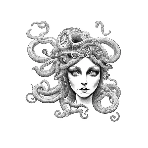 gothic medusa tattoo design idea