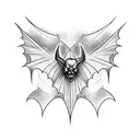 gothic bat  tattoo design idea