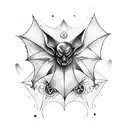 gothic bat  tattoo design idea