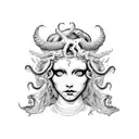 gothic medusa tattoo design idea