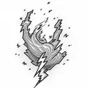 lightning bolt cloud tattoo design idea