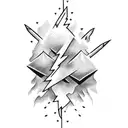 lightning bolt cloud tattoo design idea