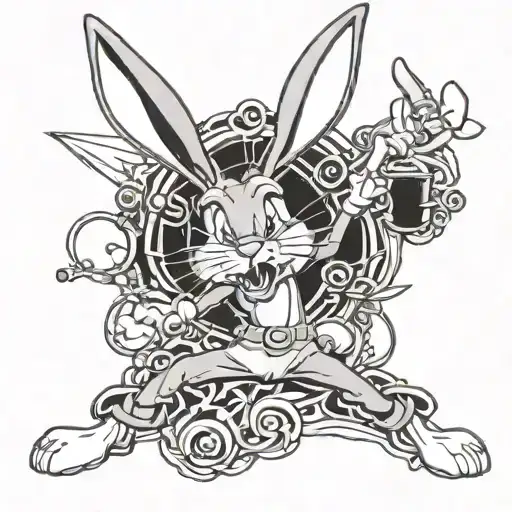 bugs bunny coming tattoo design idea