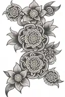 aztec flowers tattoo design idea