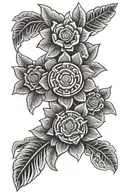 aztec flowers tattoo design idea