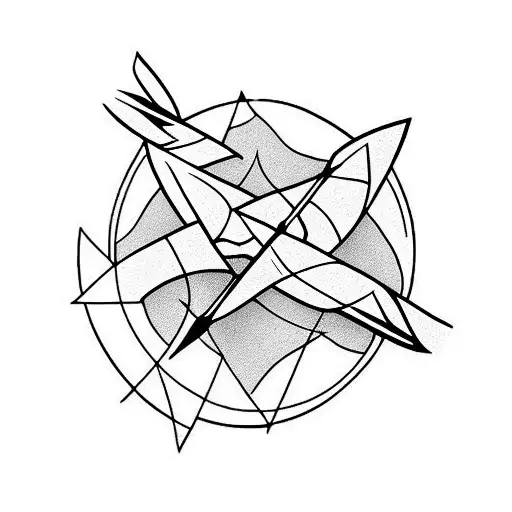 arrow to represent  a wife and 2 children  tattoo design idea