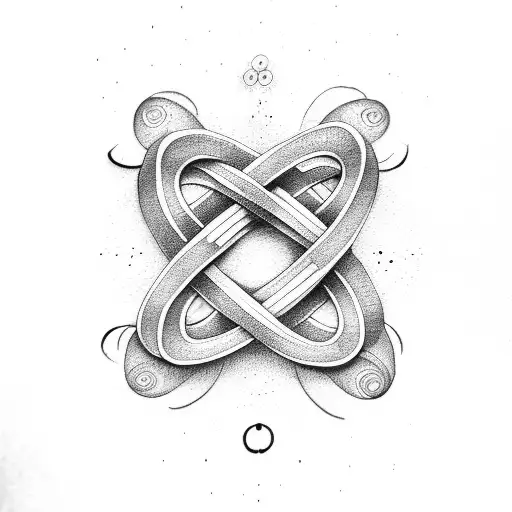 infinity symbol with head in the center tattoo design idea