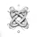 infinity symbol with head in the center tattoo design idea