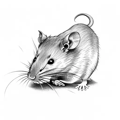 rat with scar tattoo design idea