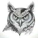 owl and bear head tattoo design idea