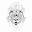 4 Lions back Spine tattoo design idea