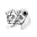 4 Lions back Spine tattoo design idea