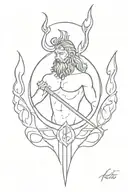 Poseidon trident tattoo design idea
