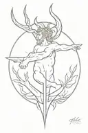 Poseidon trident tattoo design idea