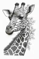 giraffe standing tattoo design idea