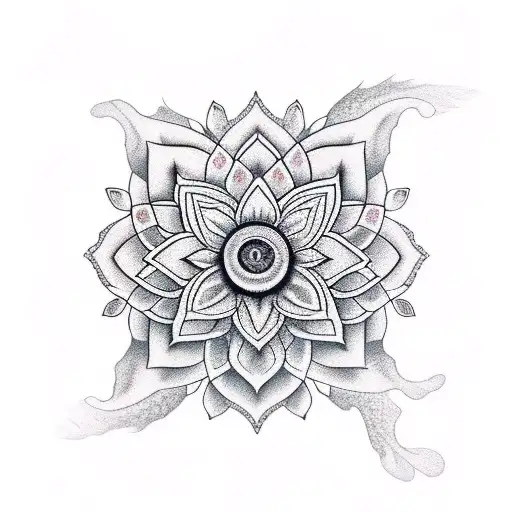 Koi Fish lotus flower om  tattoo design idea