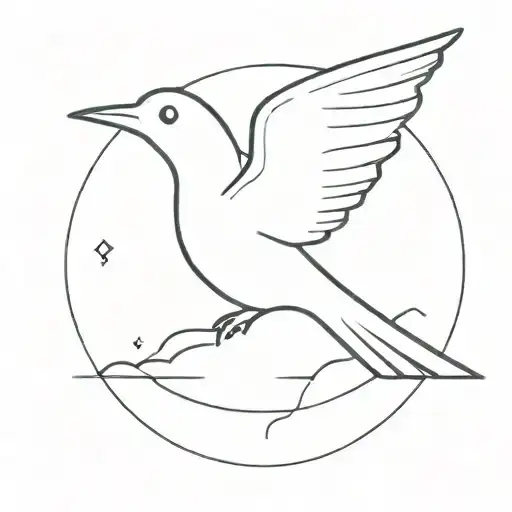 A minimalist tattoo of a bird flying freely, symbolizing the client's love for freedom tattoo design idea