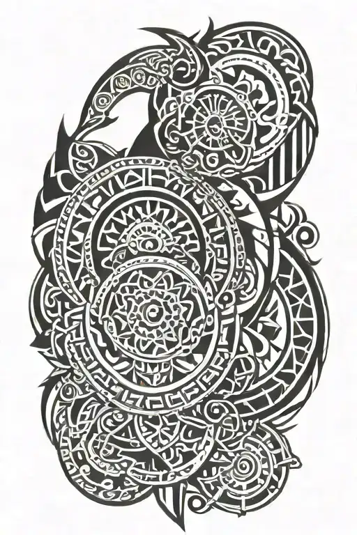 mauri tattoo on full arm sleeve tattoo tattoo design idea