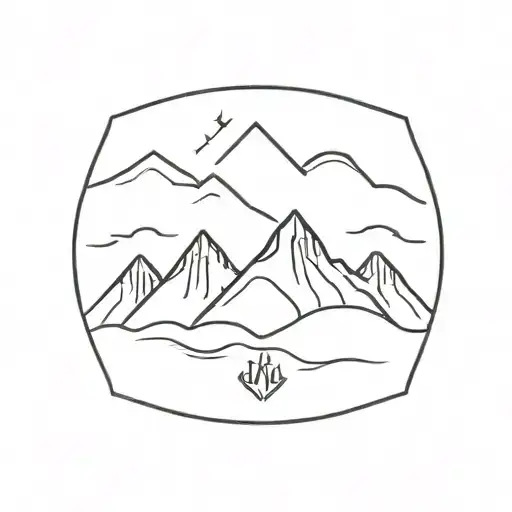 mountain in a square  tattoo design idea