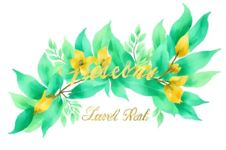 laurel wreath with words Ним да се косиш tattoo design idea