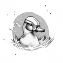 Duck hunting with dog and hunter tattoo design idea