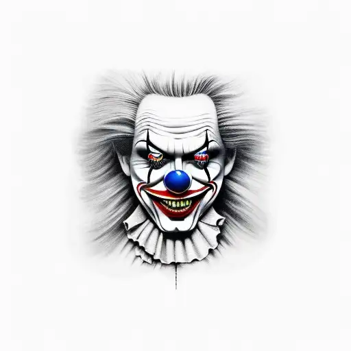 evil clown tattoo design idea