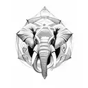 all four elements, elephant, Gemini, strength, loyalty, motherhood, beach tattoo design idea