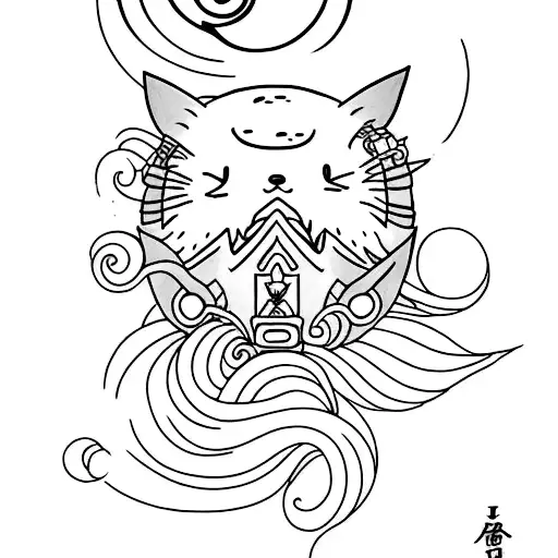 A minimalist tattoo inspired by Studio Ghibli's magical creatures tattoo design idea