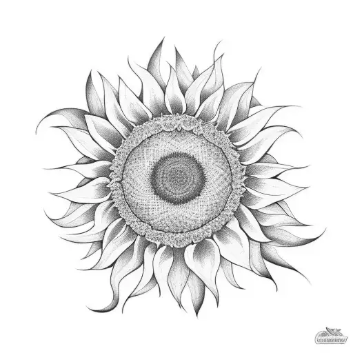 A minimalist tattoo of a sunflower with a twist inspired by the strange world of Jack tattoo design idea