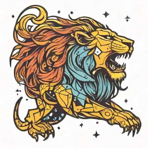 constellation leo tattoo design idea