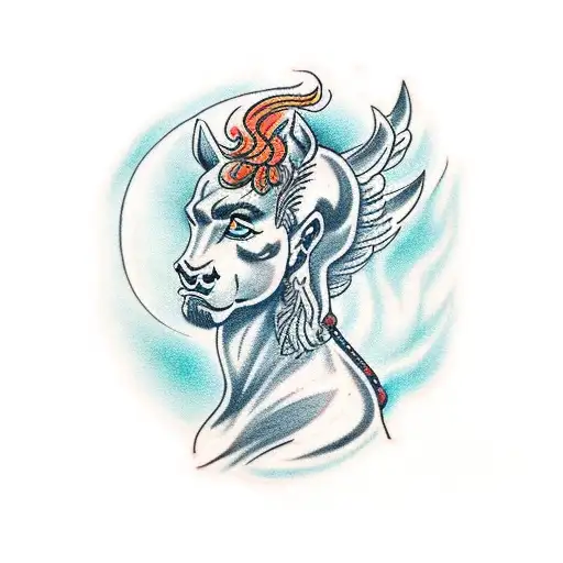 centaur with Phoenix tattoo design idea