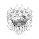 Create an intricate blackwork tattoo design that combines soccer elements with the mysterious aura of dark shadows. tattoo design idea