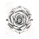 steampunk clock with a rose on the bottom tattoo design idea