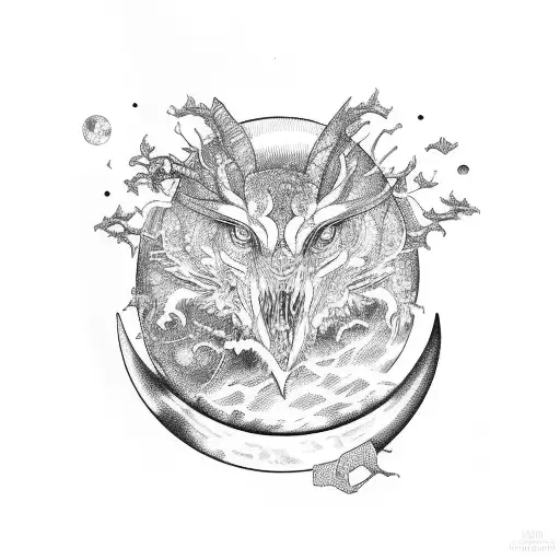 Moon sol tattoo design idea