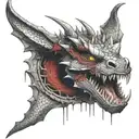 dragon bleeding by snake bite taken tattoo design idea